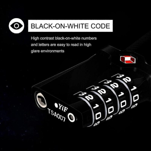 Travel Luggage Lock, 2-Pack 4-Digit Code Flexible Cable Lock 14cm 2