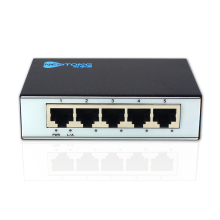 (US Plug) 5 Ports 100M Network Switch Mini Ethernet Switch Metal Network Hub Splitter for Monitor Camera