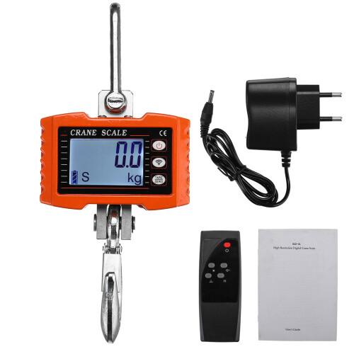 (EU Plug) 0.2kg-1000kg HD LED Display Wireless Electronic Hook Scale With Remote control
