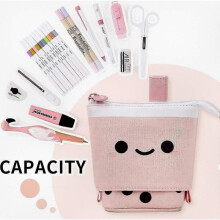 Adjustable Standing Pencil Holder Cute Expandable Stationery Organizer Pouch for School or Office Supplies