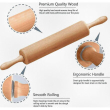 Solid Beech Wood Professional Rolling Pin for Baking