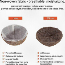 2pcs 8 Inch Round Coconut Fiber Liners with 2pcs Fabric Inserts, Coir Basket Replacement Pads