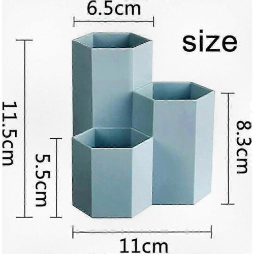 Hexagonal Desk Organizer, Plastic Pencil Holder for Home Office and School Use 1