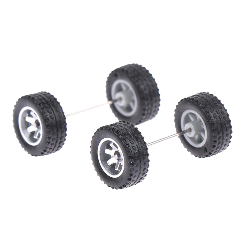 (Silver, Type B) 4Pcs 1/64 Scale Wheels Replacement Parts for Diecast Car Model Kids RC-image-OPC-PJVFDRX-NEW