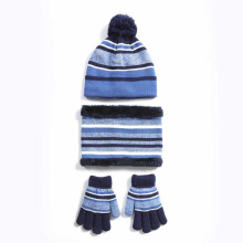 Ensemble bonnet, écharpe et gants tricotés chauds pour l'hiver Ensemble bonnet et gants 3 en 1 pour l'hiver