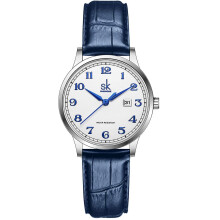 Montre-bracelet étanche pour femme avec bracelet en cuir minimaliste