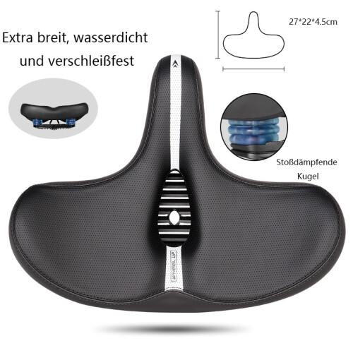 Selle de vélo extra douce, respirante, rembourrée et imperméable 2