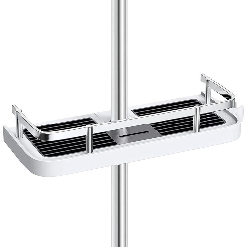 Étagère de douche sans perçage, rangement de salle de bain réglable 1