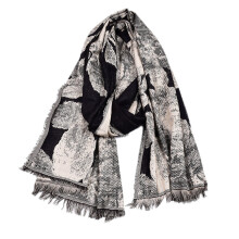 Écharpe en polyester mélangé automne-hiver, foulard imprimé tendance