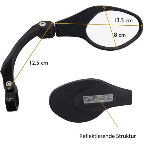 Rétroviseur de vélo réglable pour guidon 21-26 mm 2