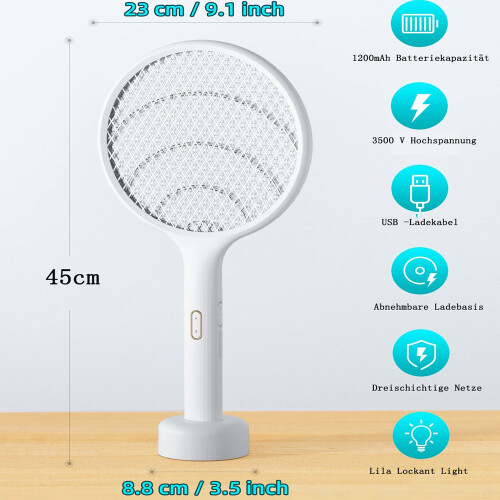 Tapette à mouches électrique 3500 V rechargeable par USB 2