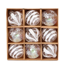 (White) 9pieces Lightweight Christmas Baubles For Stunning Holiday Display