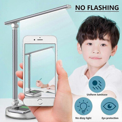 Wireless Charging LED Desk Light with 3 Color Modes, 5 Brightness Levels, Touch Control 1