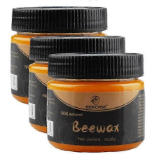 Seasoning Beewax Polish for Wooden Furniture Care: 3-Pieces of Home Bedrooms & Living Rooms Furniture Polishing Beewax