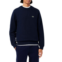 (Navy Blue, XL) Lacoste Mens Sweatshirt Crew Neck Fleece Brushed Cotton Winter Jumper