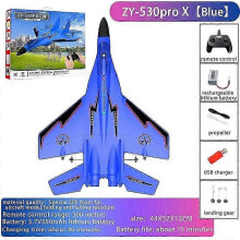 (Blue) RC Airplane 2.4GHz Remote Control Aircraft - MIG-530 Wireless Fighter Glider, EPP Foam Drone for Kids & Adults