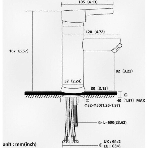 Chrome Single Handle Modern Bathroom Sink Faucet 1