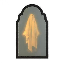 (A) Halloween Ghost Mirror Night Light: Spooky Halloween Hologram Decor, Cute Home Accessories for Hallowmas