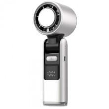 (White) Enhanced Turbo Chilled Ice Fan - USB-Powered Speed Fan with Digital Display for Outdoor Travel & Camping
