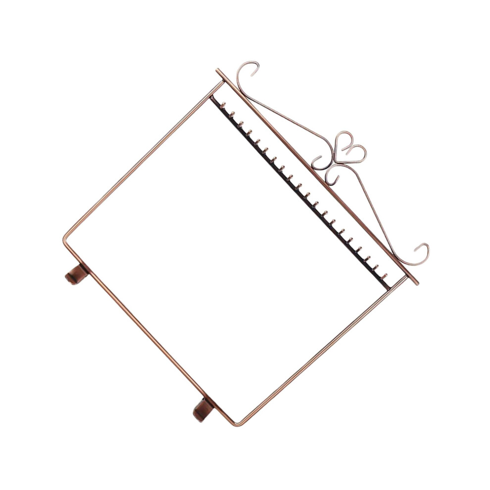 (Bronze, 32x6x33cm) Jewelry Display Rack Holder Storage 20 Hooks Hanger Earring White-image-OPC-PJVGWBW-NEW