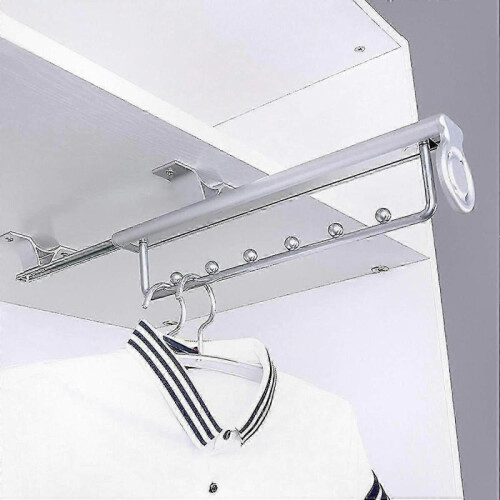 Durable Extendable Clothing Rack with Sliding Pants Hanger, Adjustable Wardrobe Rail for Closet Storage