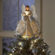 LED Angel Christmas Tree Topper Star Christmas Angel Tree Topper Decoration Light Angel Fairy Figure Ornament