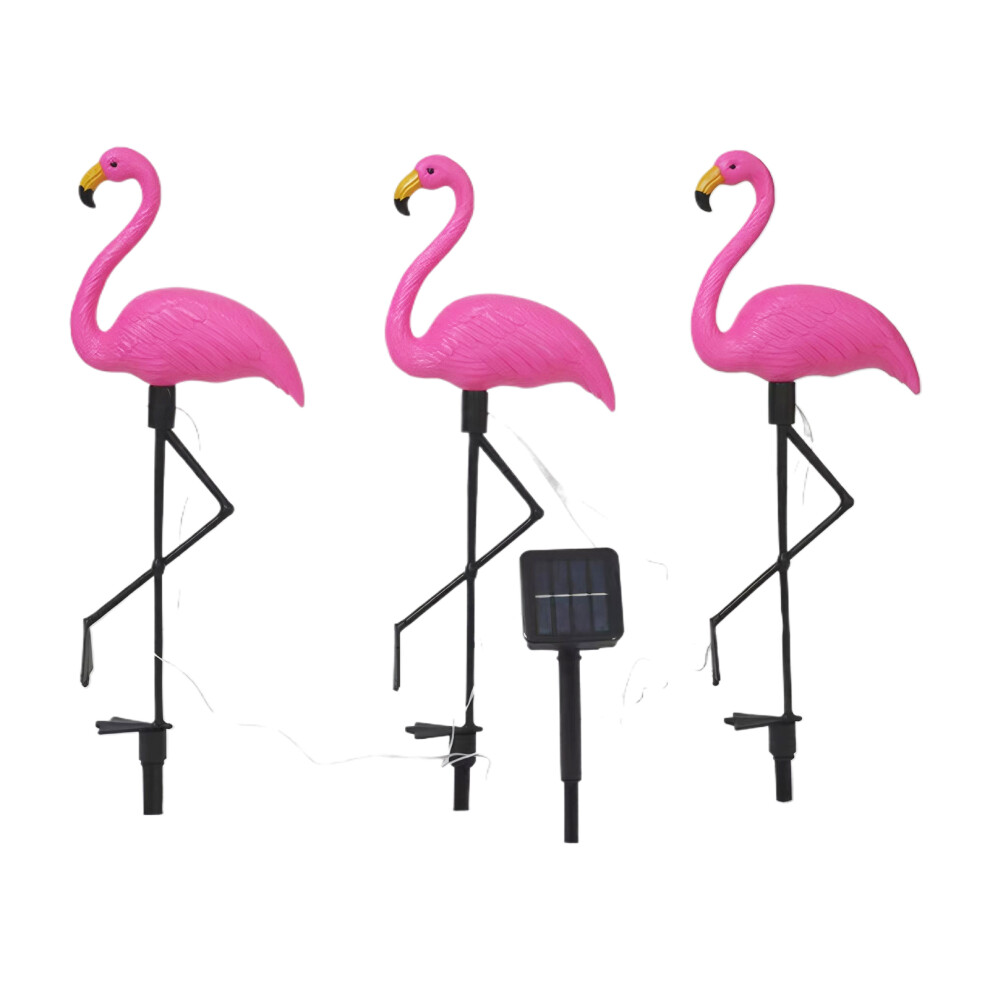 (Pack of 3) Solar Flamingo Lawn Lights Vibrant Lawn Decor Built-in Solar Panels-image-OPC-PJVGYPH-NEW