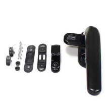 Durable Metal Locking Hasp for Sliding Windows & Doors - Left BK Security Hardware for Enhanced Protection