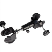 Metallic umbrella holder for tripod, photo accessory with secure metal clamp