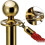 Barrier rope with gold hooks, queue divider, guide rope for management system, 1.5 m red 3
