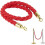 Barrier rope with gold hooks, queue divider, guide rope for management system, 1.5 m red 1