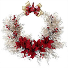 Christmas Wreath Door Decoration Outdoor Pendant Deco Christmas Tree Garland Decoration for Your Door, Wall or Window, Wall Fireplace 50cm