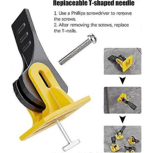 50pcs Tile Leveling System Kit, Reusable Tile Levelers Spacers 1