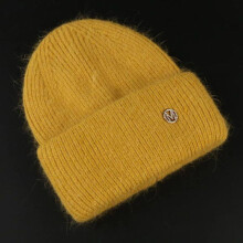 (Abbildung gelb M)Weiche, warme und flauschige Wintermützen für Damen - Angora Strickmützen, Skullies,