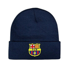 Voetbalfanclublogo gebreide wintermuts stretch wollen muts Barcelona - marineblauw