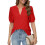 Summer Puff Short Sleeve Shirts Red XXL 1