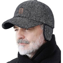 Graue warme Golfkappe Herren Wintermütze Outdoor verstellbare Baseballkappe