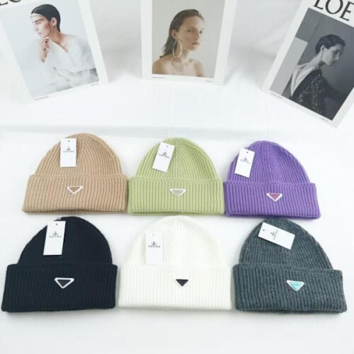 Gorro de punto cálido para invierno, gorro de otoño e invierno con forma de triángulo invertido, marca 2