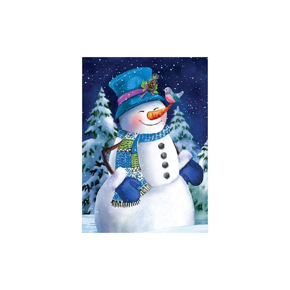Weihnachts-Diamant-Malset für Erwachsene, Diamant-Kunstset mit blauem Hut und Schneemann, komplette
