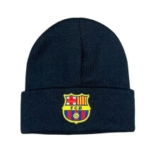 (Barcelona) Barcelona FC Emblem Gestrickte Wintermütze - Schwarz Stretch[JUN] Barcelona