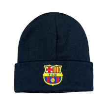 (Barcelona) Fußballfans Club Emblem Gestrickte Wintermütze Stretch Beanie Barcelona - Schwarz Barcelona