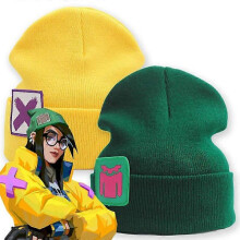 (Giallo) Cappello da cosplay Killjoy Valorant in lana lavorato a maglia invernale caldo berretto verde