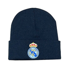 (schwarz)Gos- Fußballfans Club-Emblem Strickmütze Winter Stretch Beanie Real Madrid schwarz