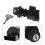 Ignition Lock Cylinder with Key Compatible with Most Vehicles, 6 Pins Dustproof Starter Lock Assembly Replacement 5