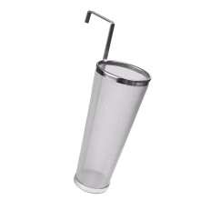 (Silver, 13x32cm) Beer Wine Brewing Hop Hopper Filter Grain Basket Strainer 35.5x15.3cm