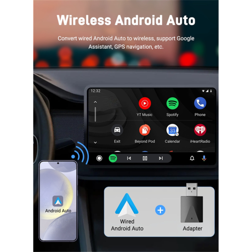 Wireless CarPlay and Android Auto Adapter OTA Updates Plug&Play 1