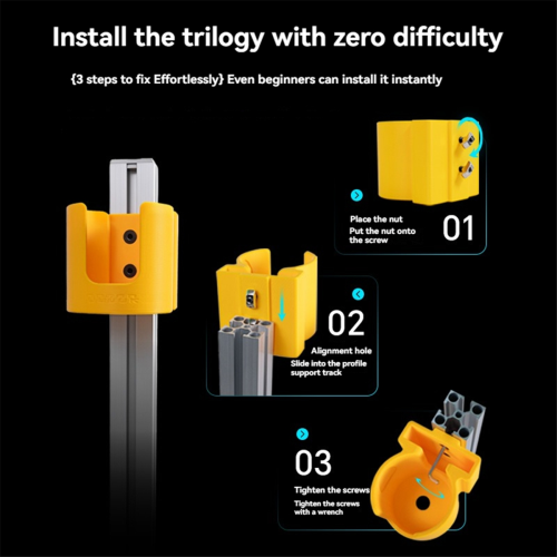 PLA Water Cup Bracket for Aluminum Profile Yellow 2
