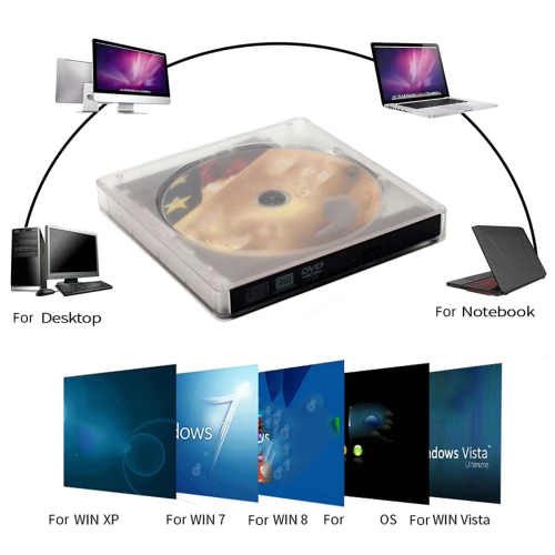 Portable CD/DVD Burner USB 3.0 Type C Ultra-Thin DVD Drive 1