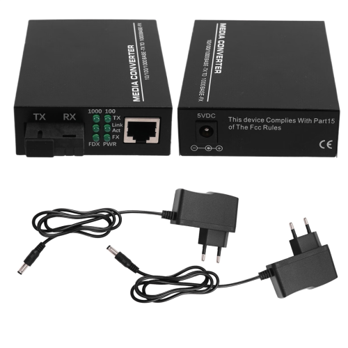 1 Pair Gigabit Single Fiber Ethernet Switch Transceiver Fiber EU PLUG 1