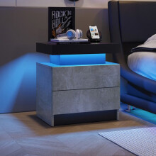 Comò da notte LED - MUVOE - Moderno - 2 Cassetti - Multicolore - Design Contemporaneo